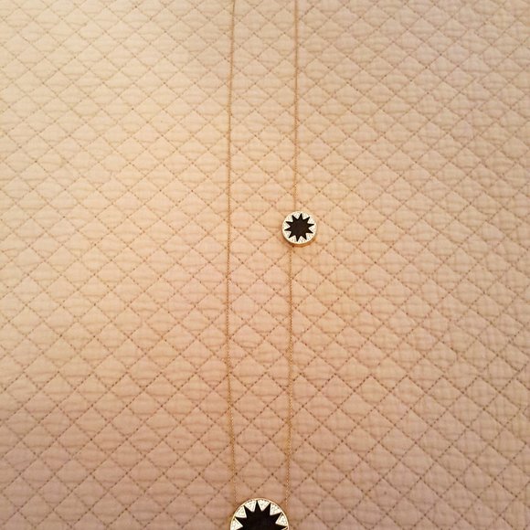 House of Harlow Leather et Metal Sunburst Pendant Necklace in Gold - Picture 6 of 6